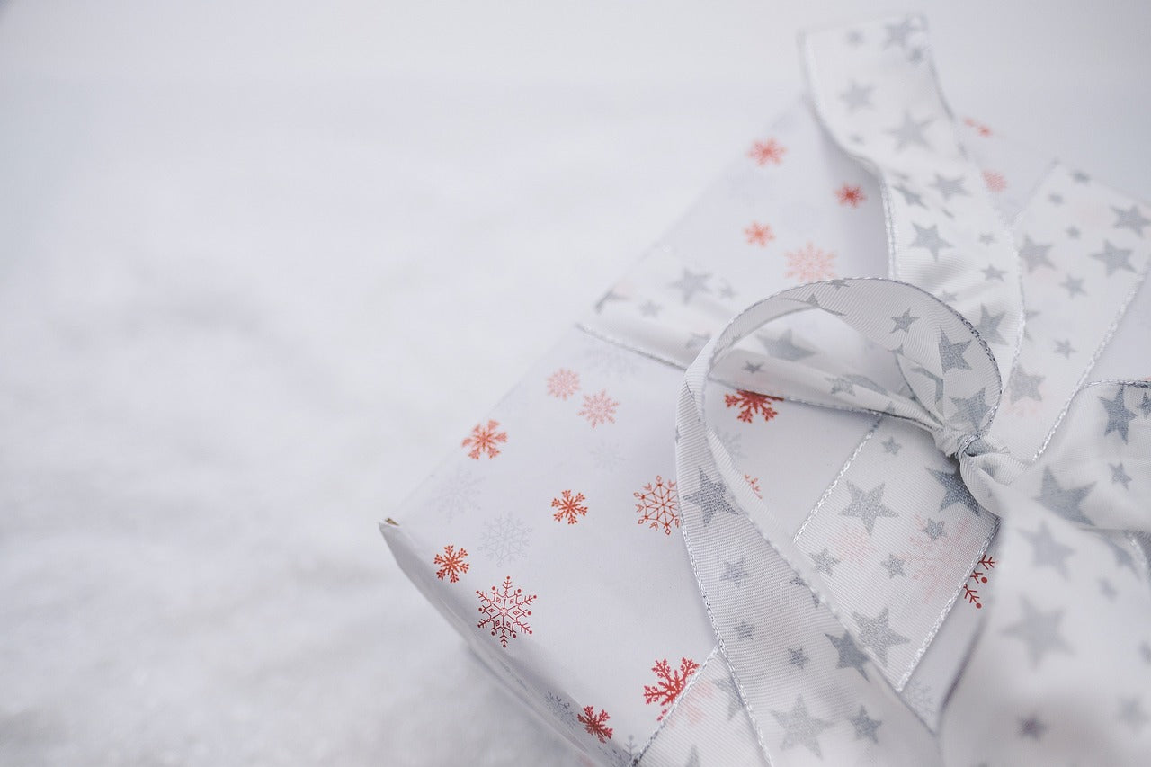 wrapped gift with ribbon