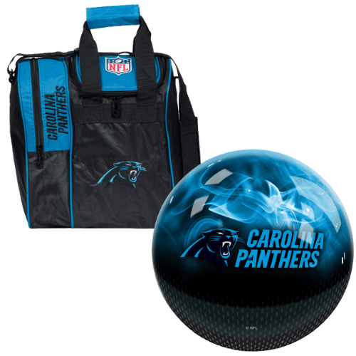 NFL on Fire Carolina Panthers Bowling Ball & Single Tote Bundle