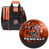 NFL on Fire Cincinnati Bengals Bowling Ball & Single Tote Bundle