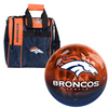 NFL on Fire Denver Broncos Bowling Ball & Single Tote Bundle