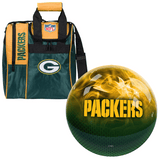 NFL on Fire Green Bay Packers Bowling Ball & Single Tote Bundle