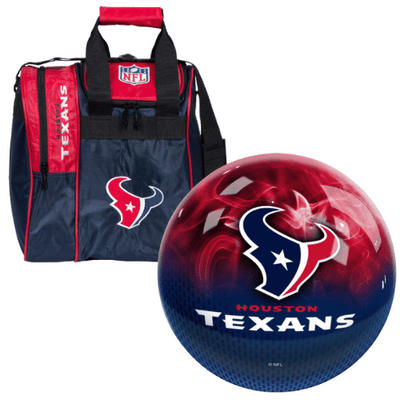 NFL on Fire Houston Texans Bowling Ball & Single Tote Bundle