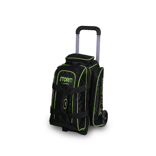 Storm Rolling Thunder 2 Ball Roller Checkered Bowling Bag Black/Lime - BowlersParadise.com