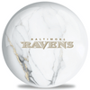 OnTheBallBowling NFL White Marble Baltimore Ravens Bowling Ball