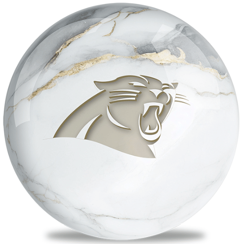 OnTheBallBowling NFL White Marble Carolina Panthers Bowling Ball