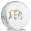 OnTheBallBowling NFL White Marble Cincinnati Bengals Bowling Ball