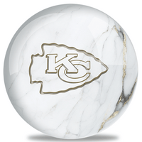 OnTheBallBowling NFL White Marble Kansas City Chiefs Bowling Ball