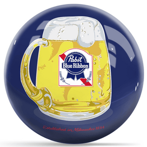 OnTheBallBowling Pabst Beer Mug Blue Bowling Ball