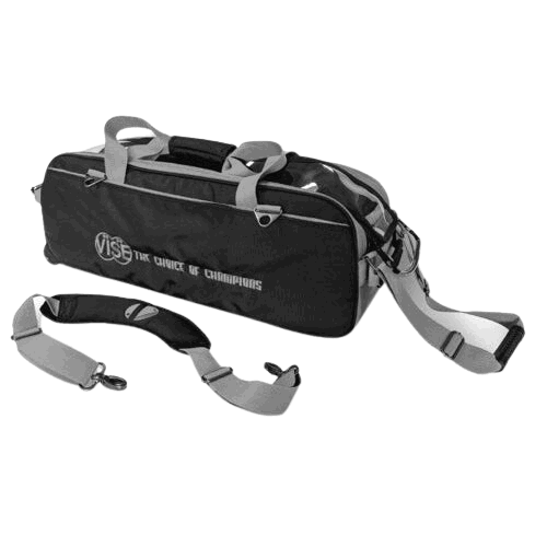 Vise Clear Top 3 Ball Tote Black/Silver Bowling Bag - BowlersParadise.com