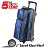 KR Strikeforce Konvoy Royal/Smoke Triple Roller Bowling Bag - BowlersParadise.com