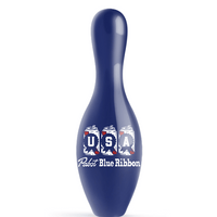 OnTheBallBowling Pabst USA Cans Blue Bowling Pin